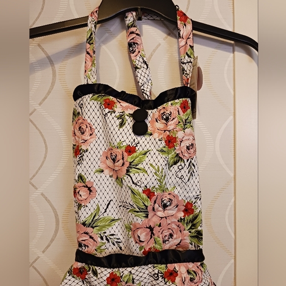 Jessie Steele Floral Shabby Chic Apron 100% Cotton Boho Country - Picture 4 of 11